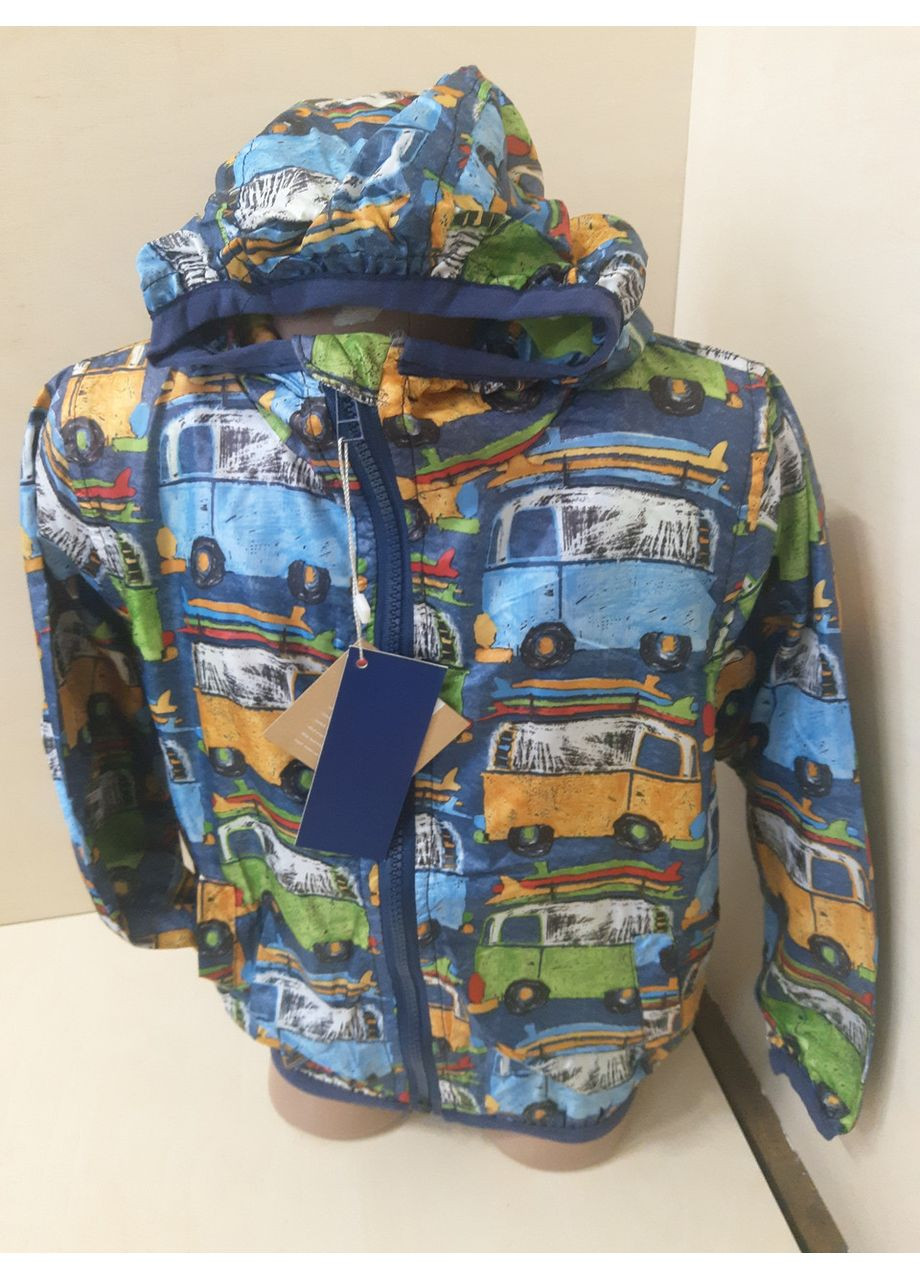 Комбінована легка куртка ветровка для хлопчика водовідштовхувальна капишон кишиня 98 104 110 116 122 128 No Brand