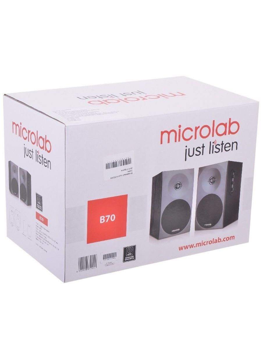Акустическая система B-70 2.0, 20W, mini-jack, черный Microlab (364275442)