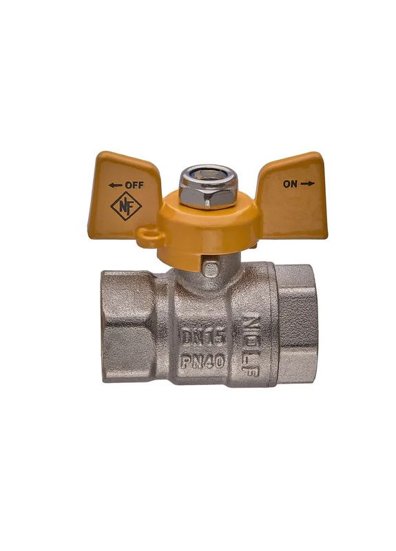 Кран кульовий classic NFC.712-06-1/2" FF ГГМ YELLOW, ручка "метелик" жовта (NF3134) NOLF (338426300)