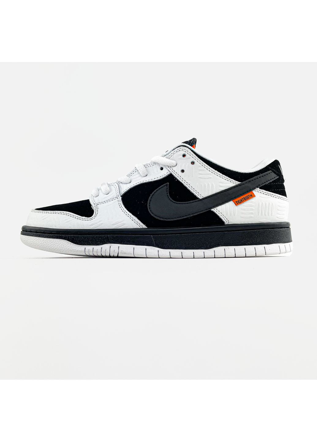 Чорно-білі Осінні кросівки чоловічі nike sb dunk low x tightbooth black white | найк сб данк низькі чорно-білі No Brand