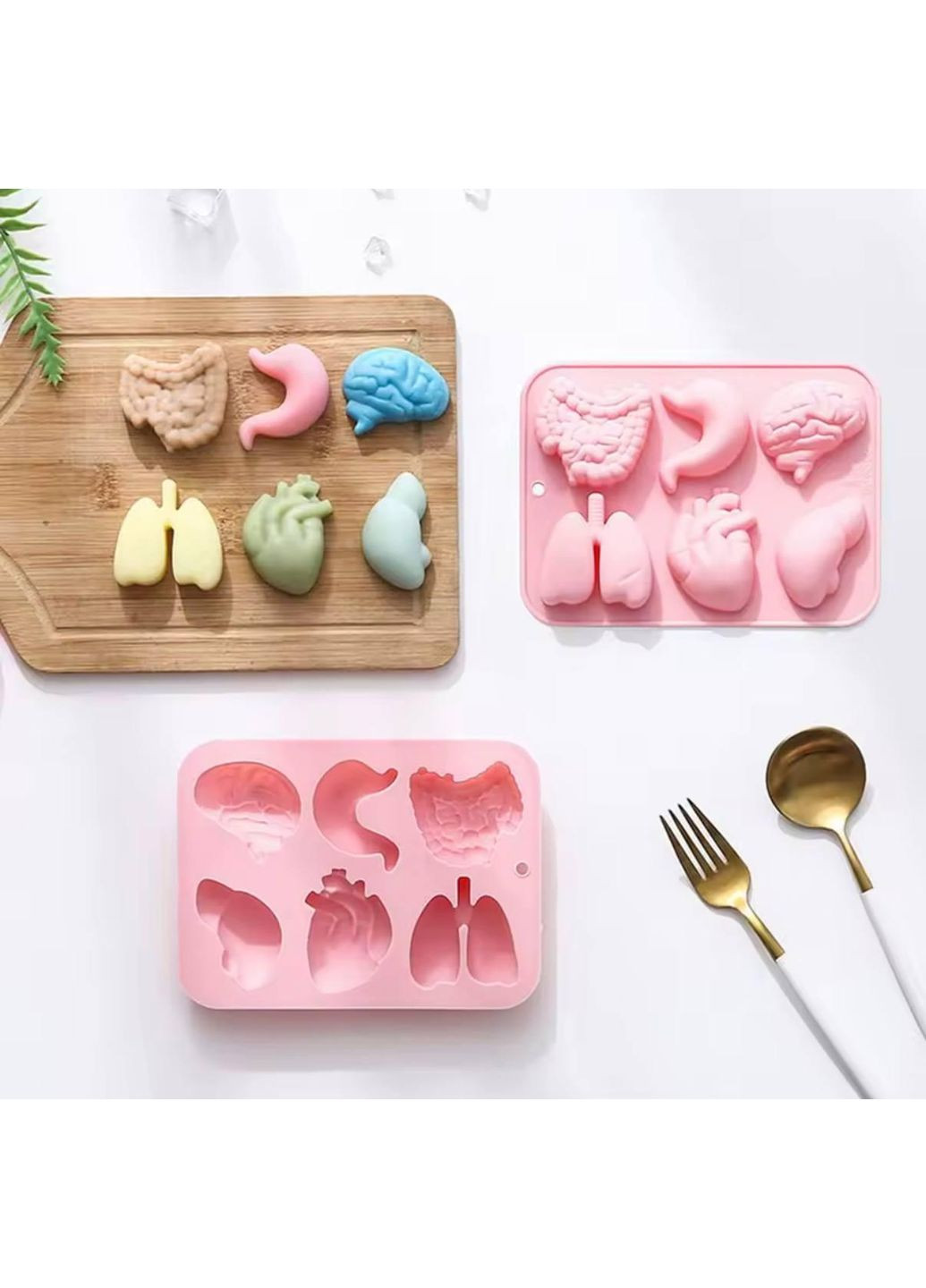 Форма для льда "Внутренние органы", Розовый No Brand (366667835)