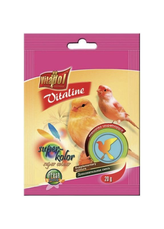 Вітаміни Vitaline Super Colour 20 г для кольору папуг Vitapol (276973578)