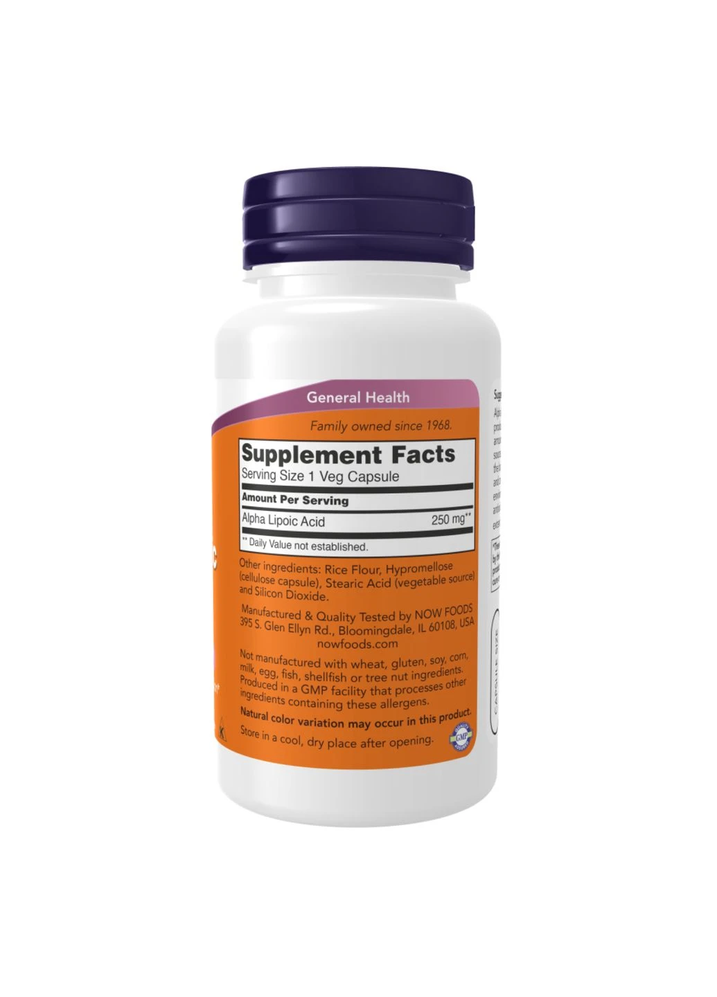 Alpha Lipoic Acid 250mg 120 vcaps Now Foods (367956724)