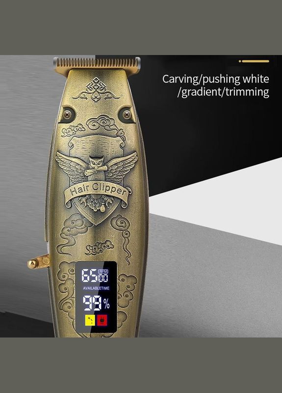 Машинка для стриження волосся й бороди акумуляторна HQ-299 Pro Золотиста + 3 насадки Rozia (312486073)