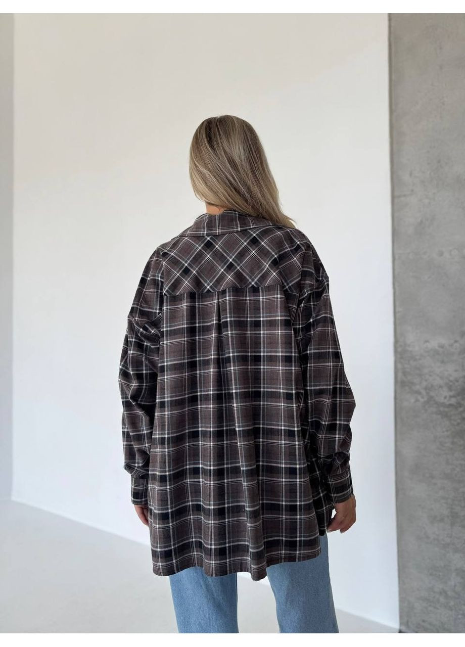 Графитовая рубашка в клетку Garna