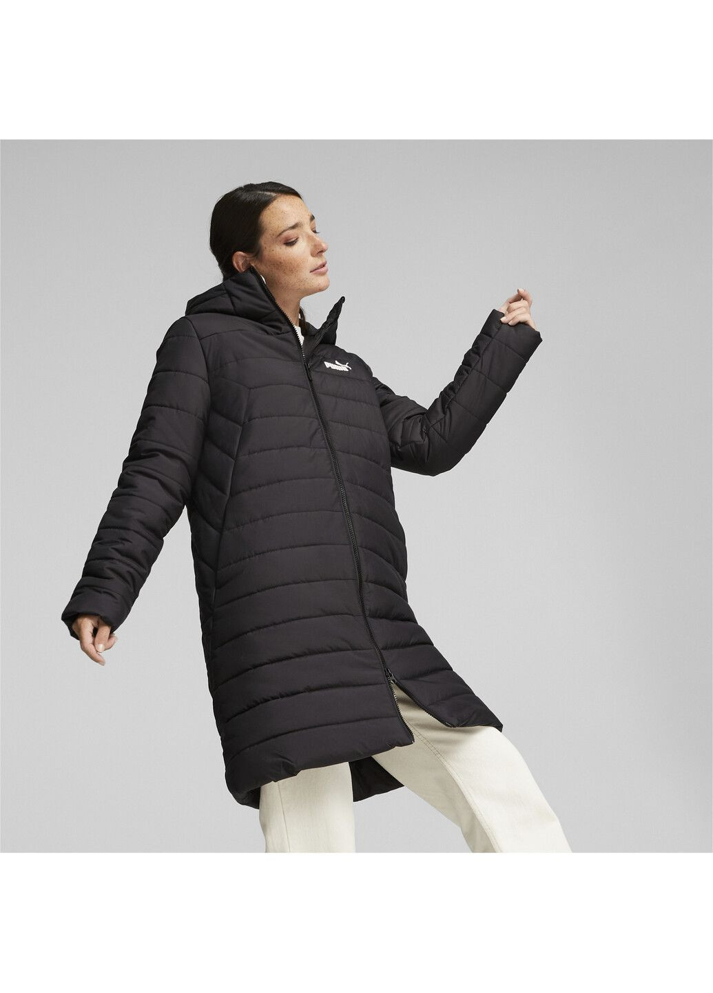 Чорна демісезонна пальто essentials padded coat women Puma