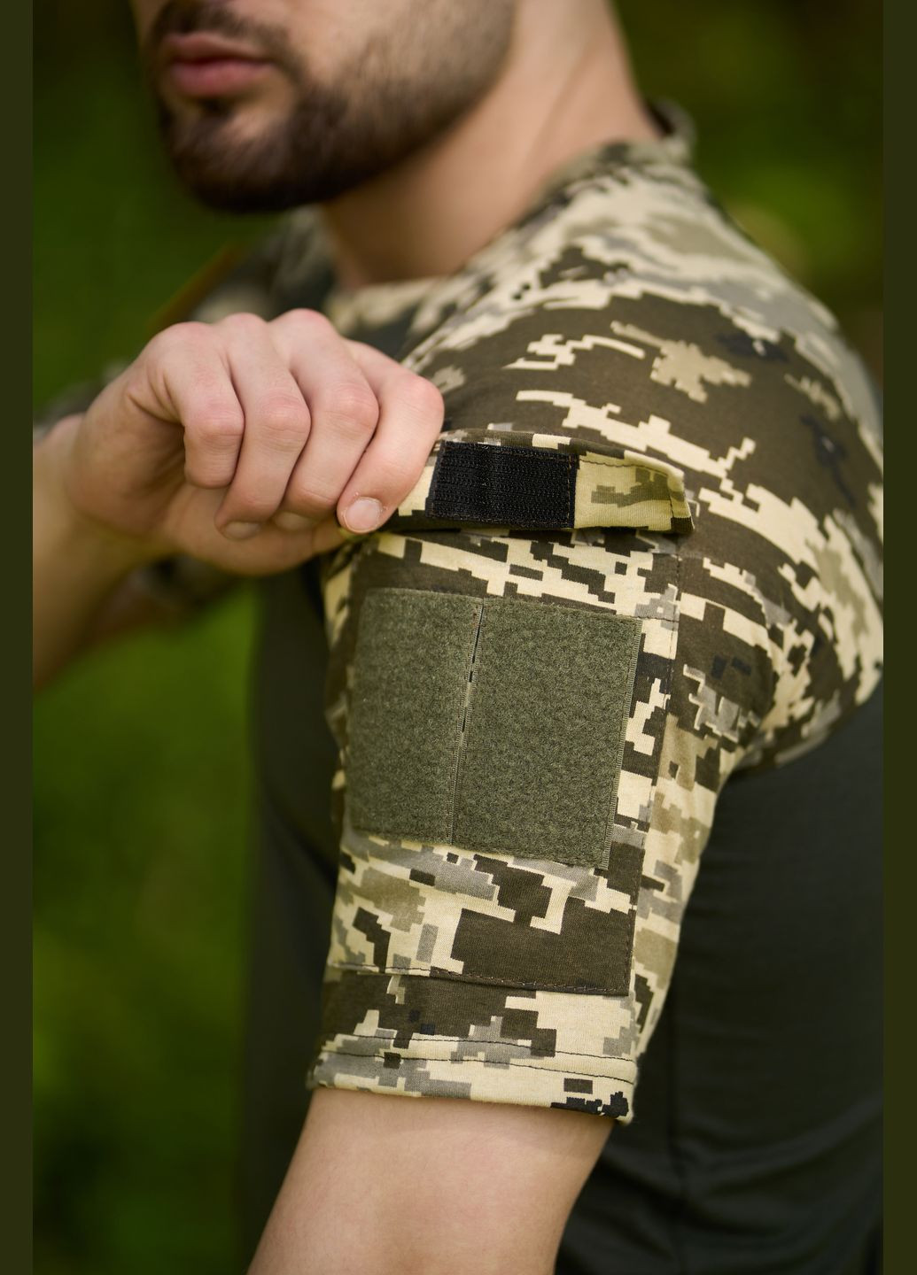 Футболка мужская тактическая с коротким рукавом "Sleeve" хаки пиксель милитари футболка камуфляж хлопок Intruder (341525262)