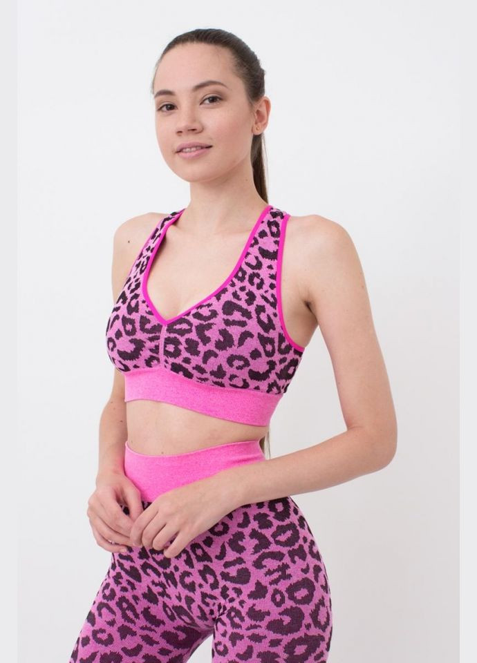 Топ женский бесшовный на широких бретелях с принтом Giulia TOP ANIMAL MELANGE 03 (316683681)