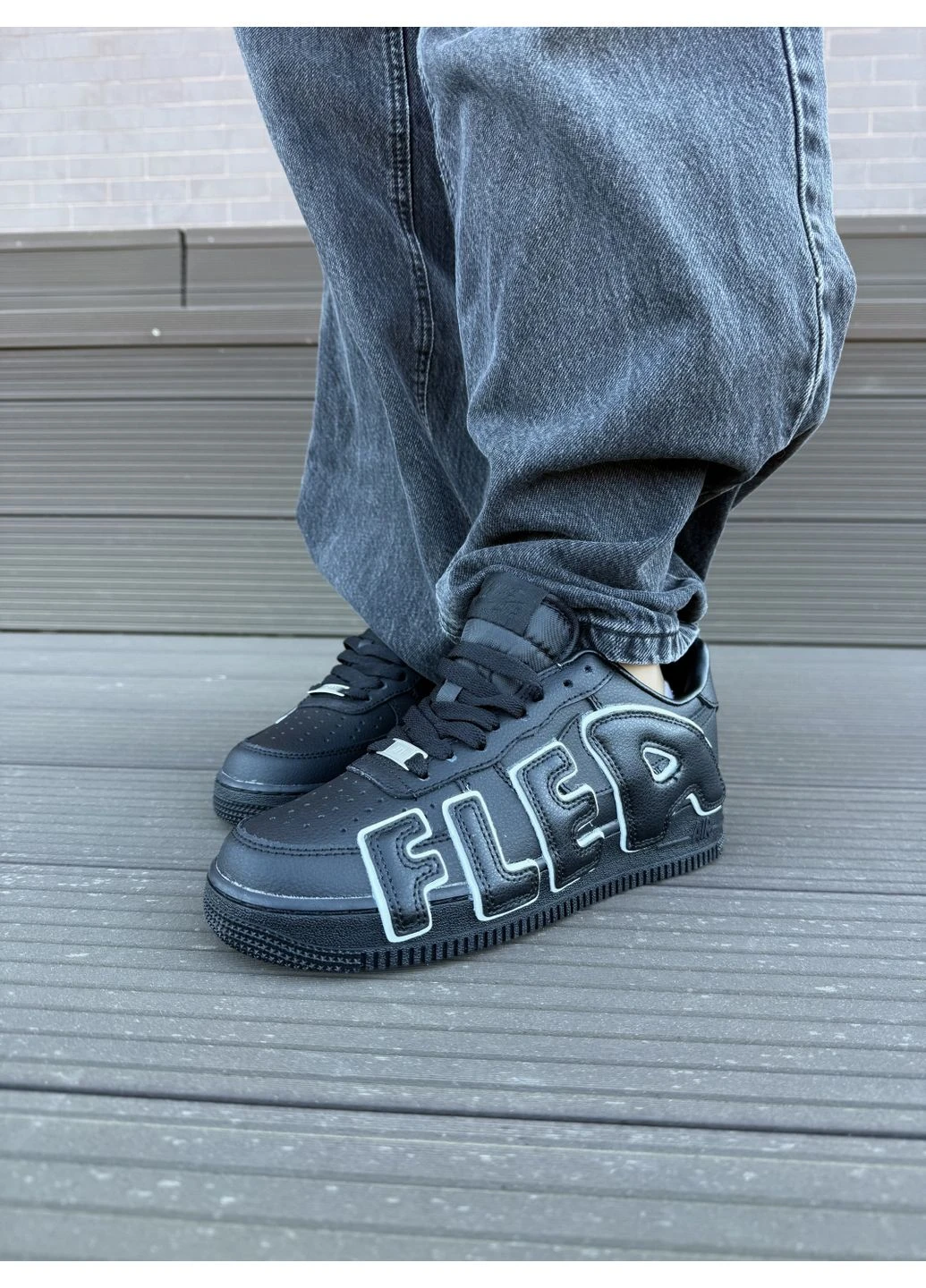 Чорні кросівки чоловічі nike air force 1 low cactus plant flea market black найк аір форс 1 чорні демісезон No Brand