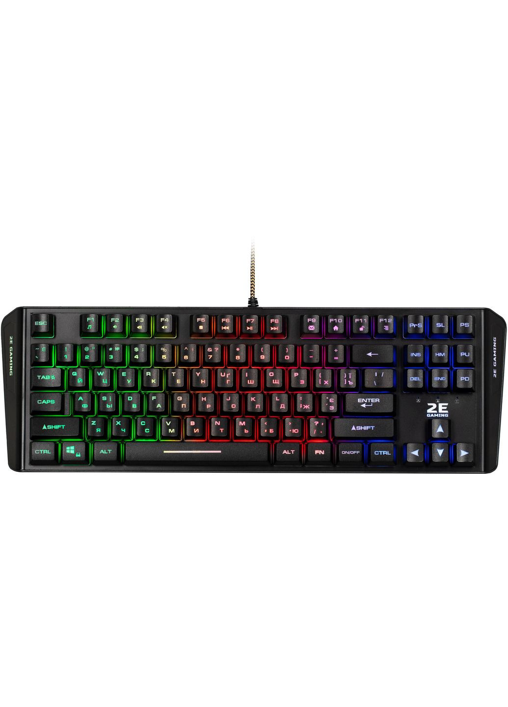 Клавіатура мембранна GAMING KG355 87key, USB-A, EN/UA/RU, LED, (-KG355UBK) 2E (330031095)