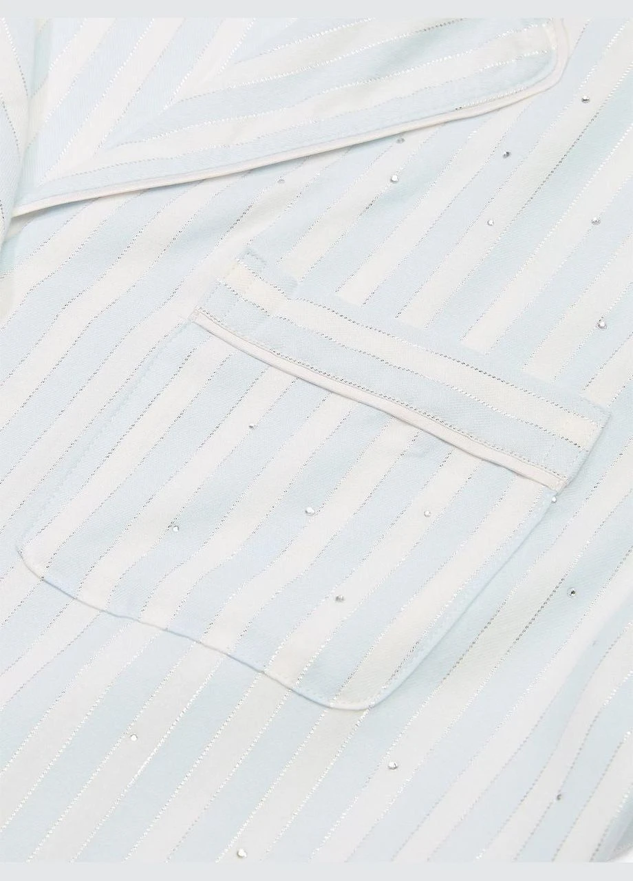 Блакитна всесезон жіноча піжама (штани + сорочка) flannel pajama m блакитна сорочка + брюки Victoria's Secret