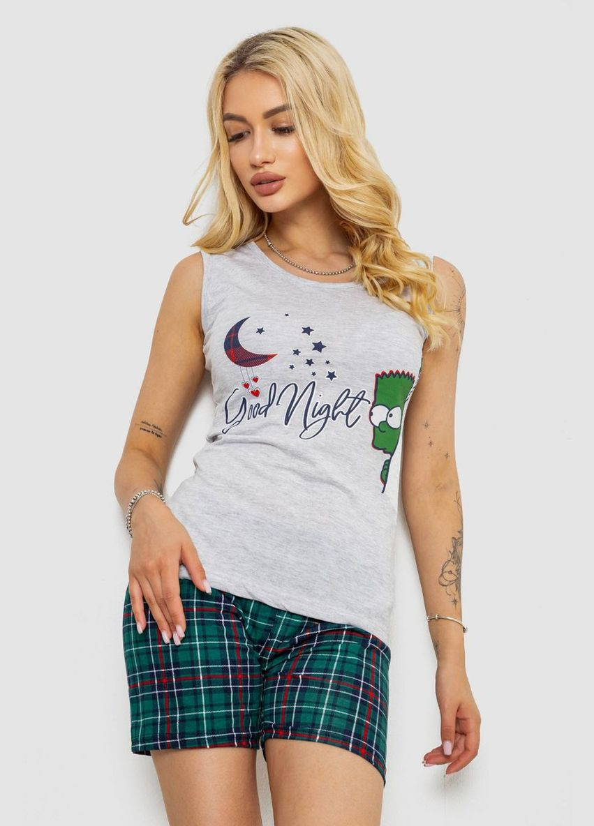 Серая пижама женская с принтом, 243r2479 Ager