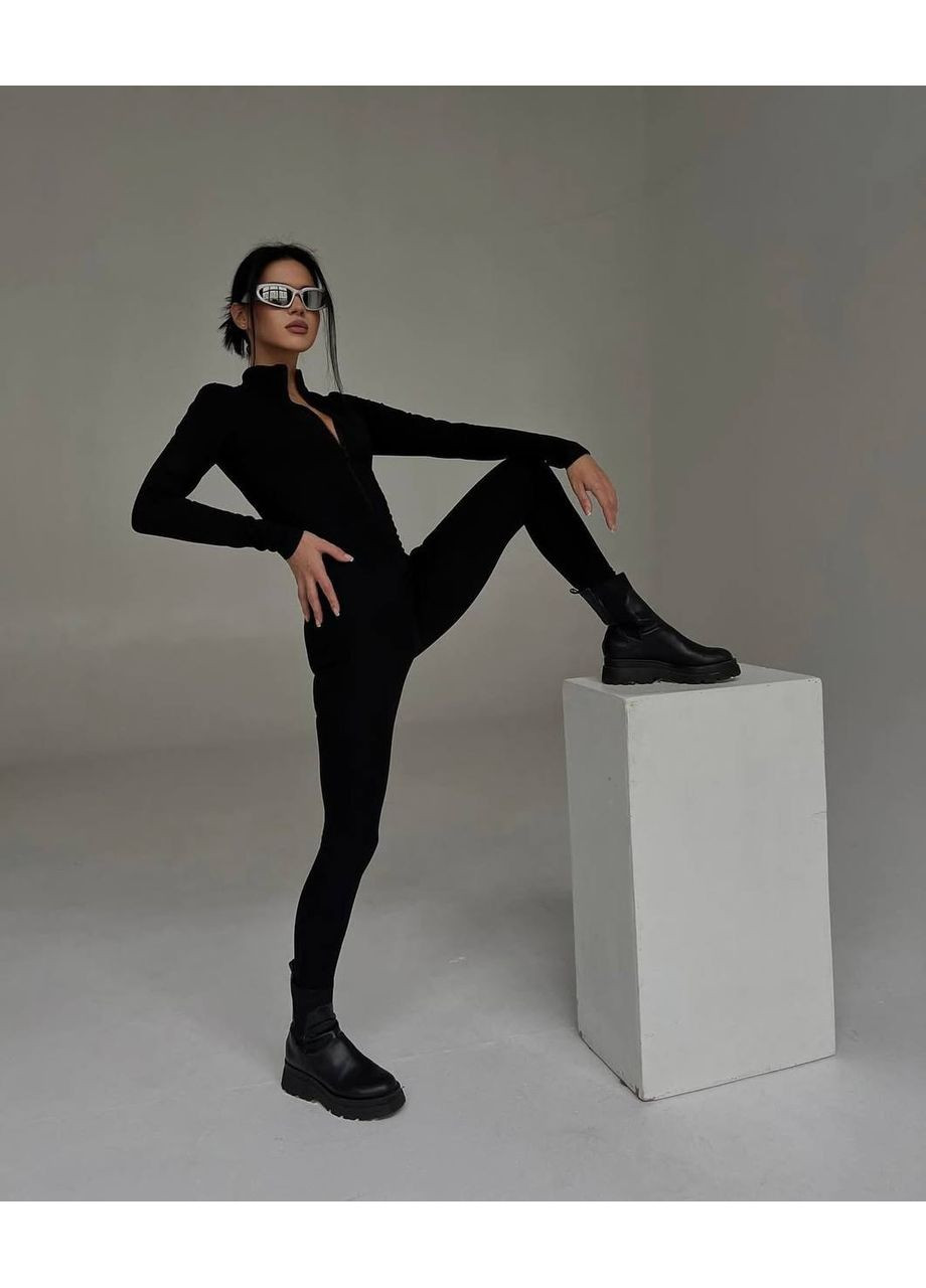 Комбинезон N.Family однотонный чёрный кэжуал