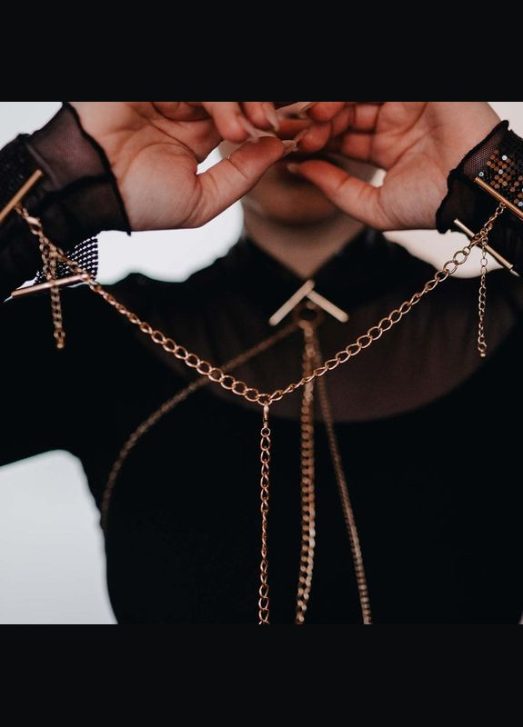 Золотой демисезонный браслеты-наручники indiscrets золотые, os Bijoux