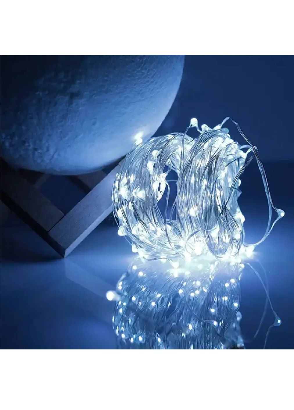 Гирлянда нить роса светодиодная новогодняя с работой от USB пультом управления 50 м 500 лампочек (481891-Prob) Холодная белая Unbranded (367782952)
