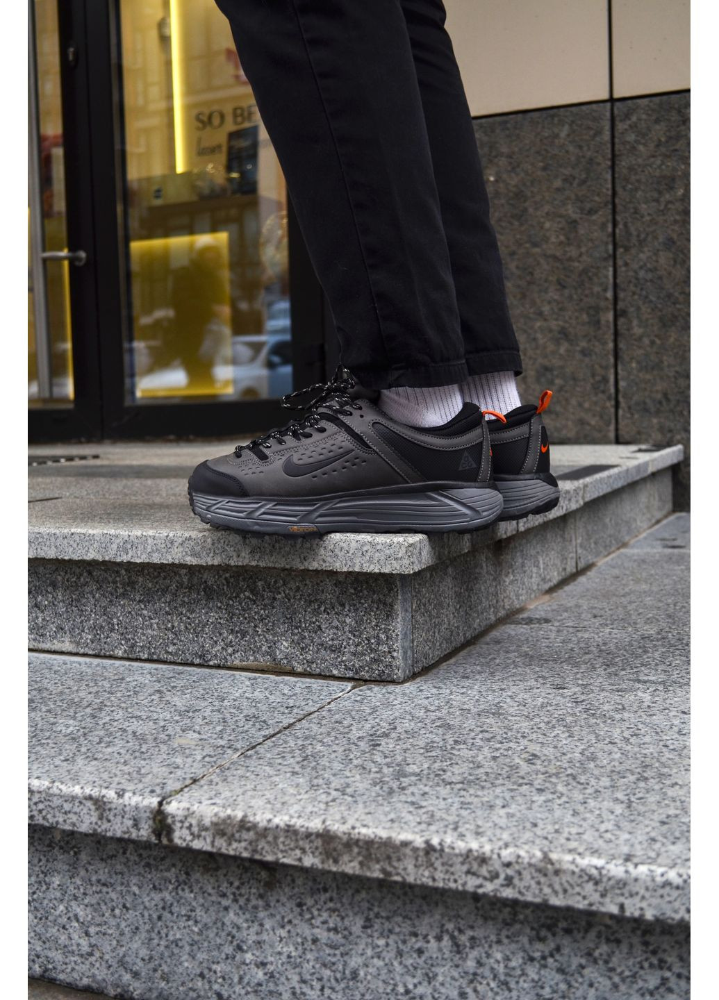 Серые демисезонные кроссовки мужские nike acg gore tex grey найк асж маунс No Brand