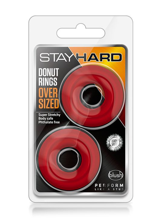 Набір ерекційних кілець STAY HARD Donut RINGS OVERSIZED RED Blush (297135160)