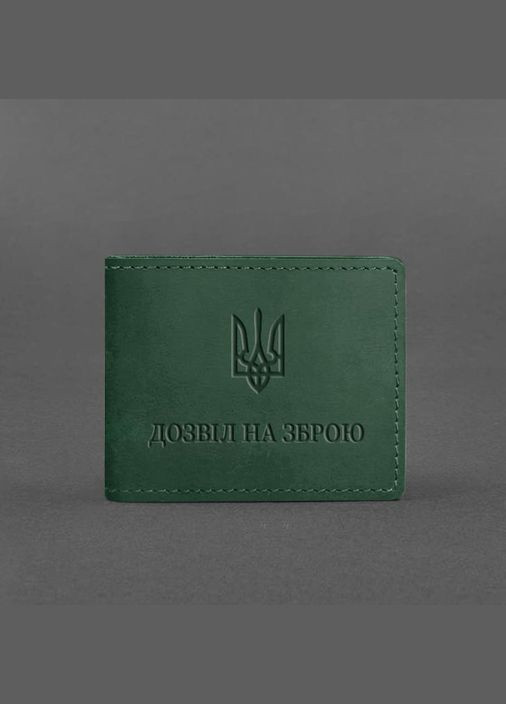Кожаная обложка для разрешения на оружие зеленая Crazy Horse (A-027834) BlankNote (329186745)