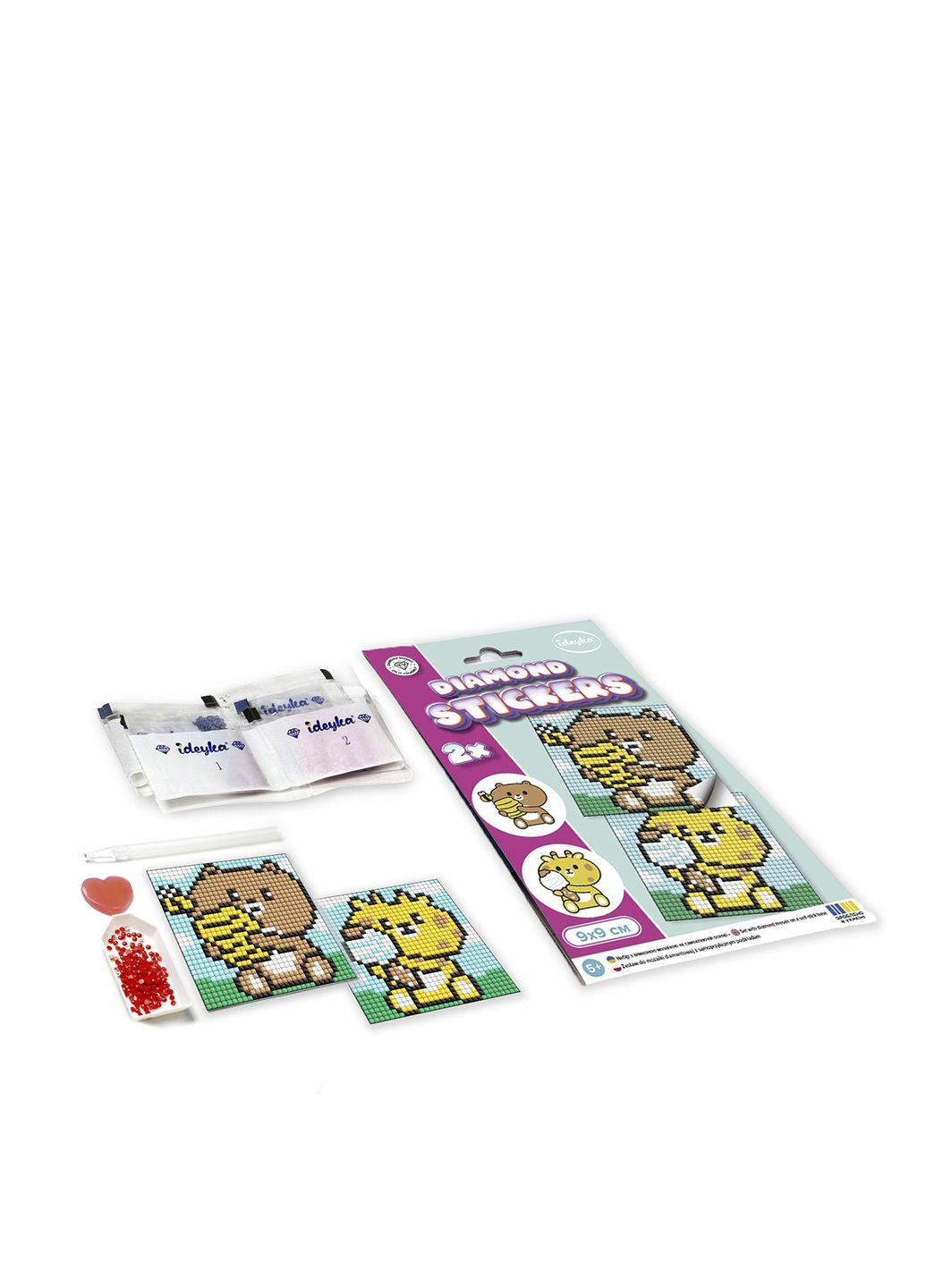 Набір з алмазною мозаїкою на самоклеючій основі для дітей "Білі лапки", 9x9см колір різнокольоровий CB-00275985 Ідейка (332955212)