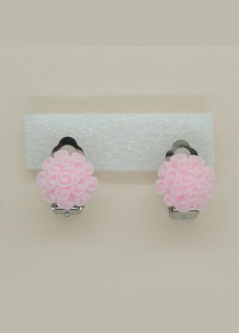 Сережки кліпси дитячі для вух без пробивання квітка Гортензія малинова Liresmina Jewelry (289844152)