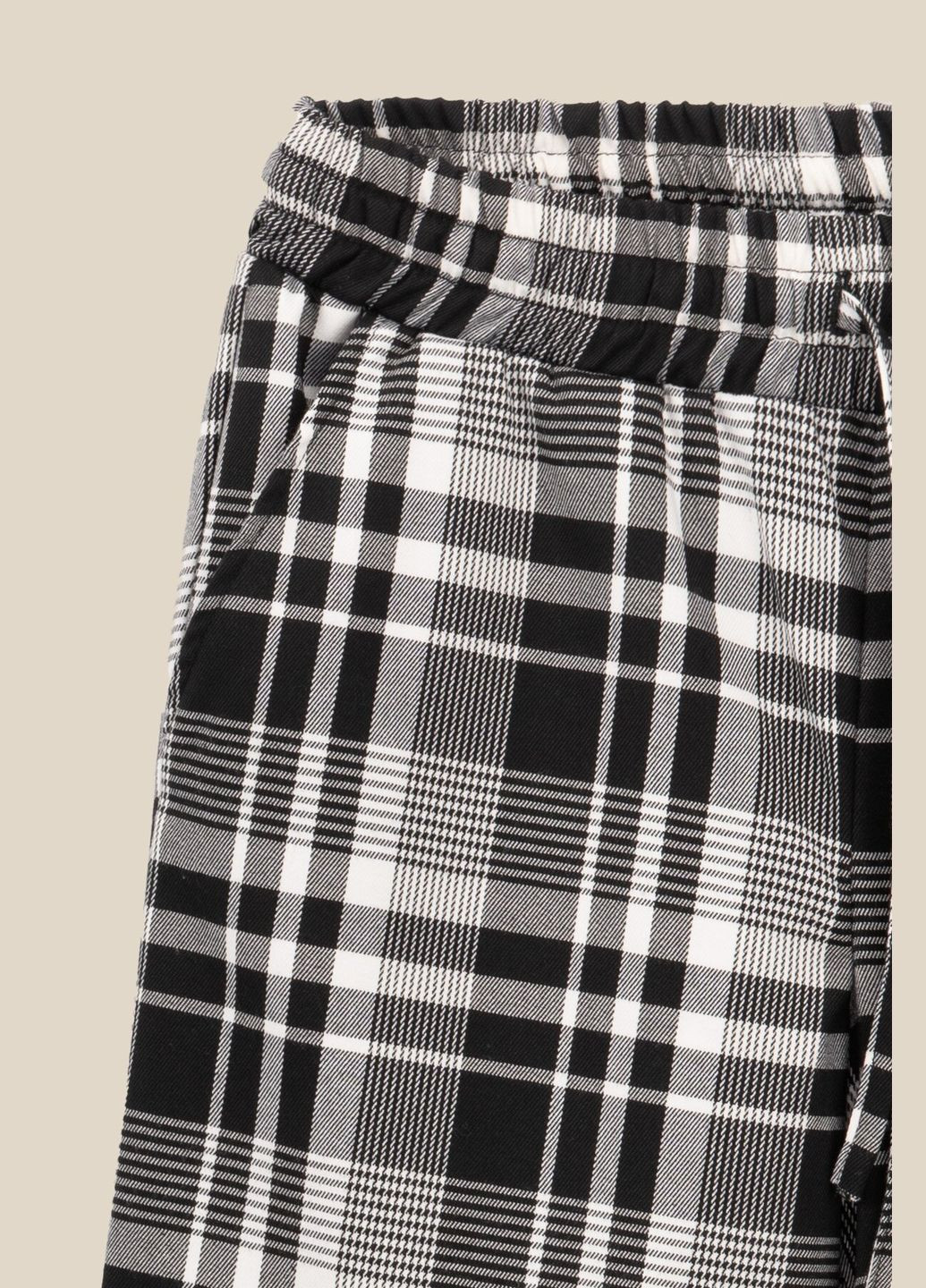 Брюки палаццо с узором женские WTC02423 Черно-белый shop (2000990778611) LAWA Палаццо (329034259)