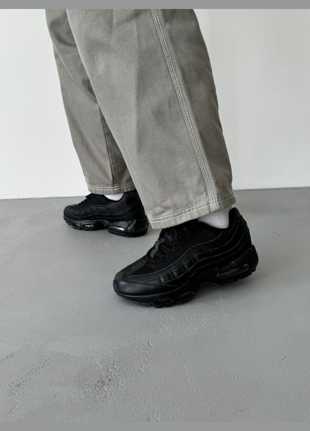 Кросівки жіночі і чоловічі Nike Air Max 95 black | Найк Аір Макс 95 чорні No Brand чорні демісезони (316504483)