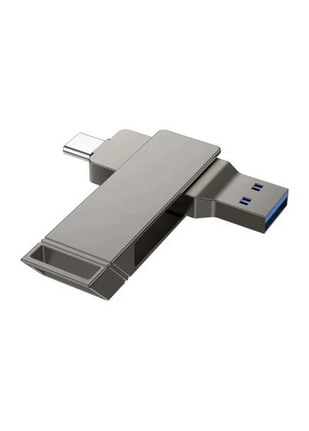Высокоскоростная флешка UD15 64GB с поддержкой OTG 2в1 USB 3.2/ Type-C для телефона, компьютера, планшета Grey Hoco (377871256)