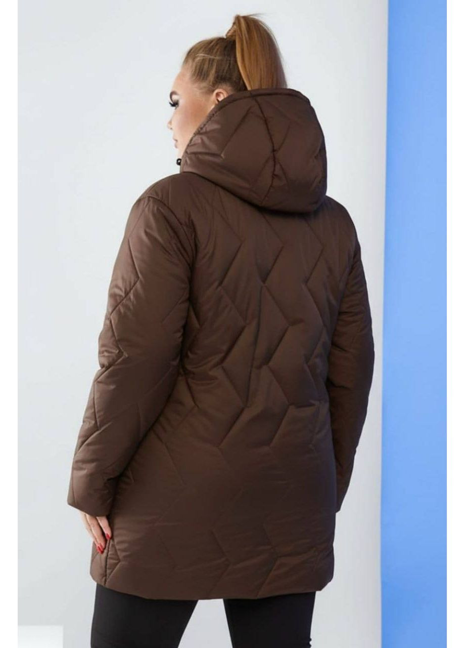 Темно-коричнева зимня жіноча зимова куртка куртка-пальто No Brand