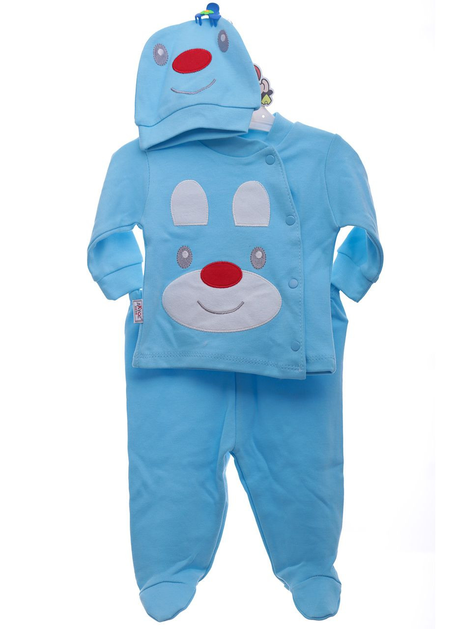 Голубой демисезонный костюм с шапкой для мальчика трикотажный children голубой 56 см (41827) BABYKROHA