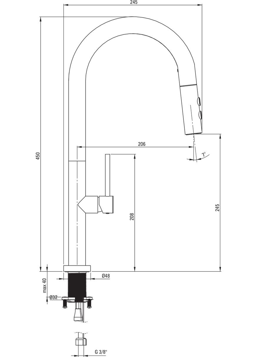 Набір для кухні Olfato сталева мийка ZPO_D10B + міш. BQO_D72M, титан Deante (314927400)