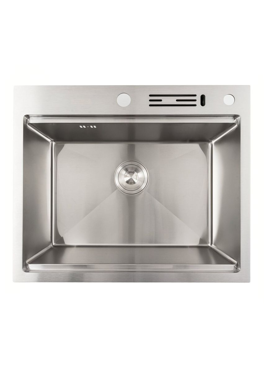 Кухонна мийка нержавійка 60х50 Handmade з підставкою для ножів (сифон круглий, 3,0/0,8) Platinum (336938391)