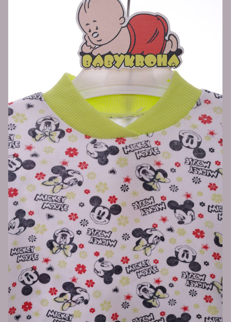 Зелена піжама з довгим рукавом трикотажна міккі зелена 98 см (37701) BABYKROHA