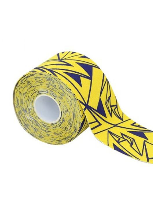 Тейп кинезио 5 см, Желтая геометрия, кинезиологическая лента, Kinesiology Tape, 5 см No Brand (346048683)