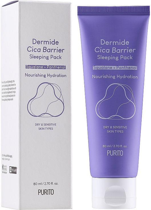 Регенерирующая ночная маска Dermide Cica Barrier Sleeping Pack 80ml (823718-2361) PURITO (368632037)