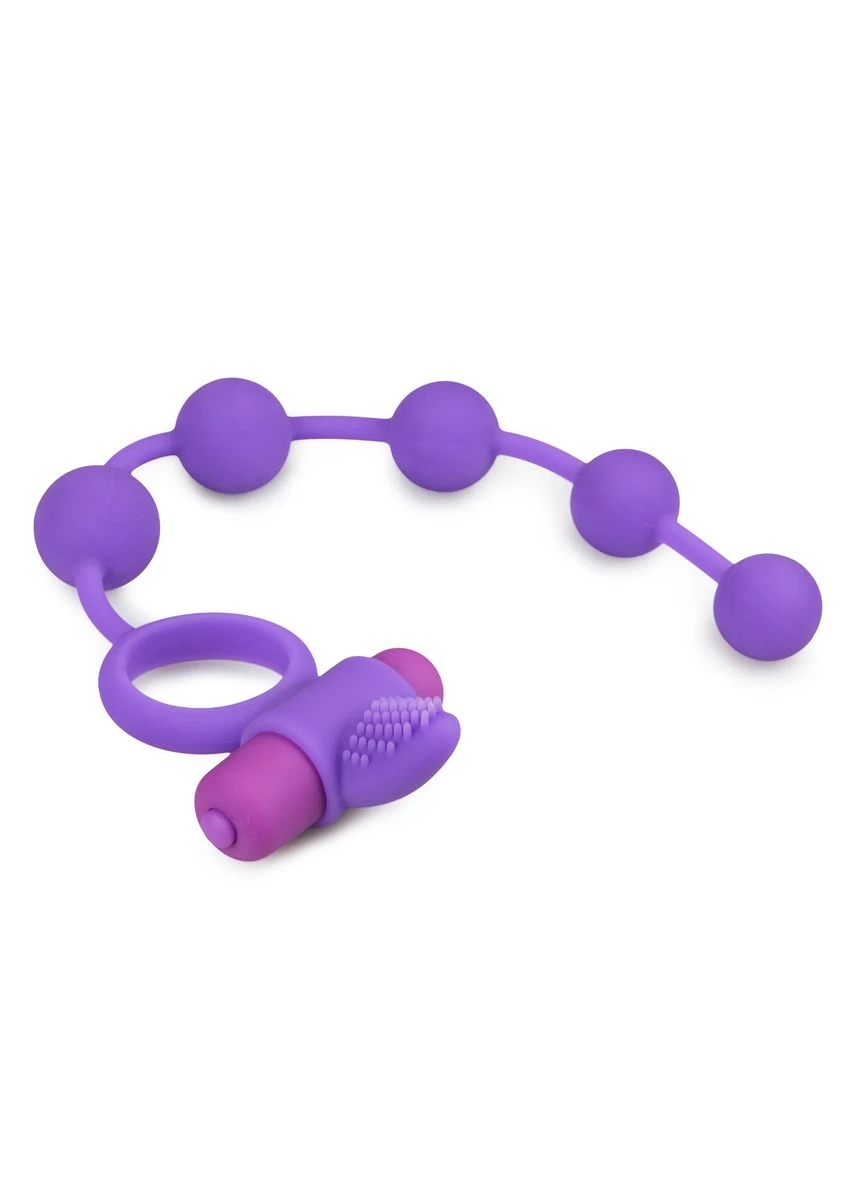 Эрекционное кольцо Triple Pleasure с анальной цепочкой, фиолетовое EasyToys (347312766)