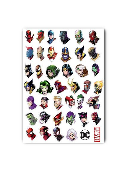 Стикеры марвел Marvel DC ДиСи комикс А3 лист (stik_097) No Brand (327006763)