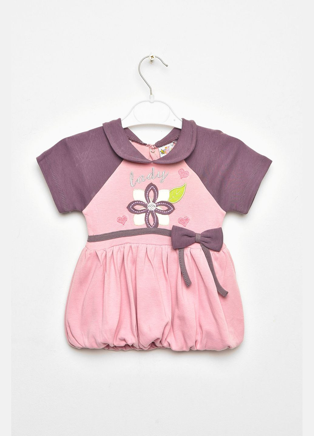 Пудровое платье детское для девочки пудрового цвета Let's Shop (334100647)