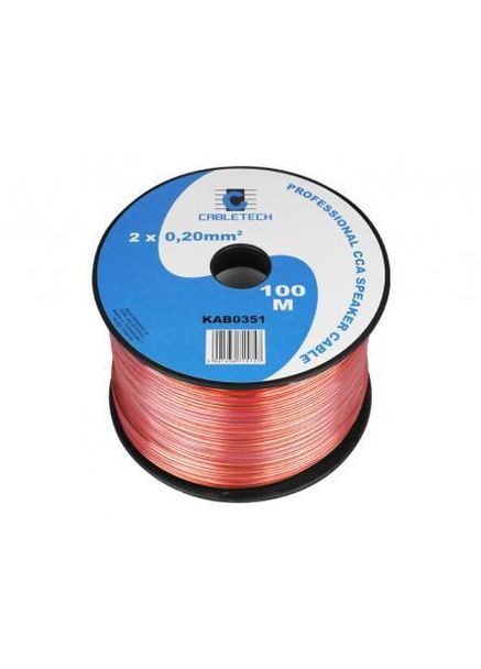 Кабель акустичний 2x0.22 CCA 100м прозорий KAB 0351 Cabletech (334846466)
