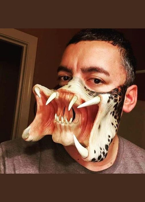 3D латексна Маска Хижак на Хеллоуїн і костюмованої вечірки ручної роботи MOLEZU No Brand (307837746)