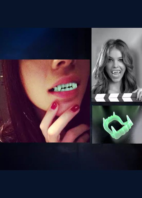 Зубы вампира для детей 4 на 5 см салатовый Jannet (302224754)