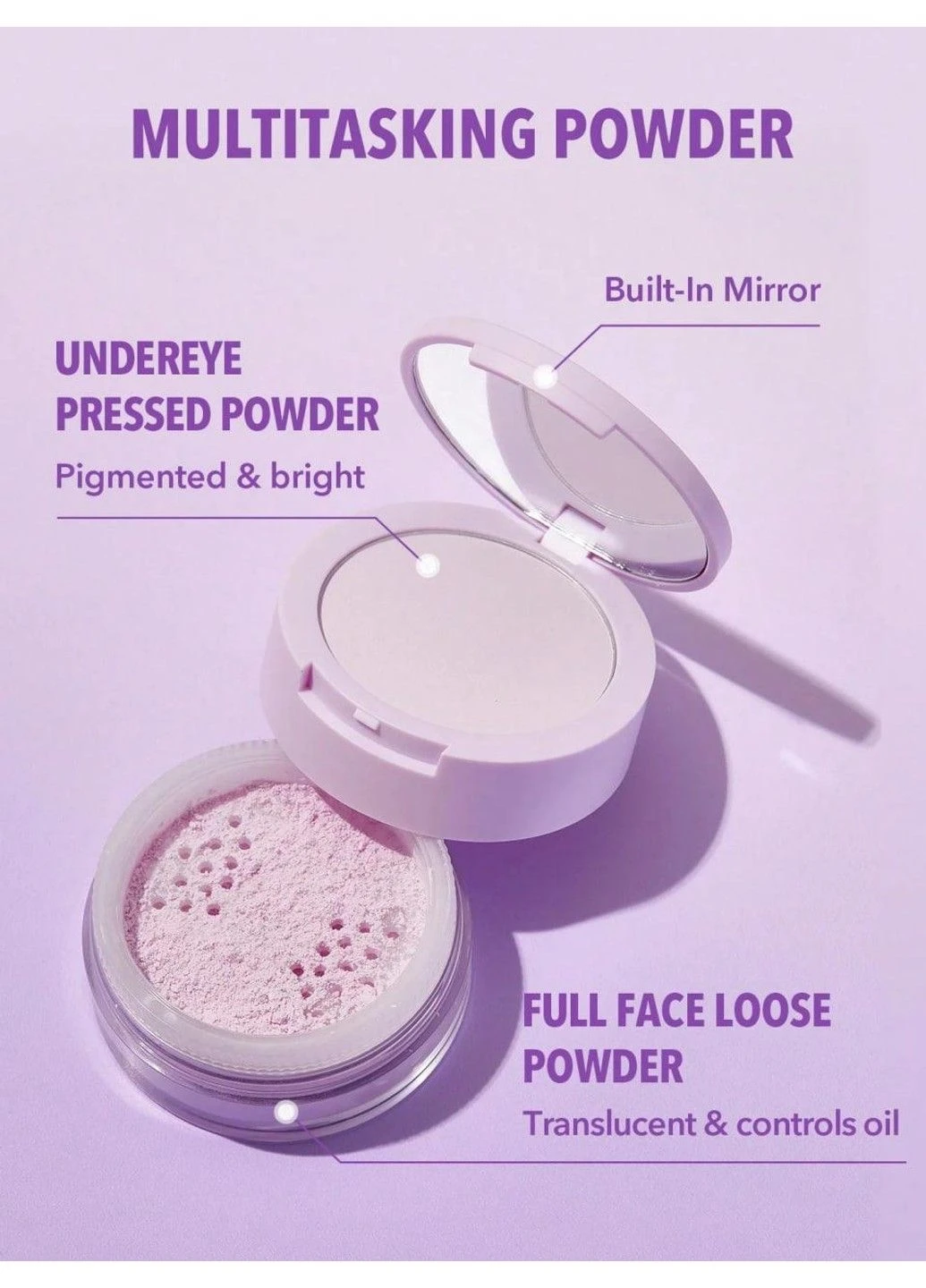 Пудра матирующая двойная Insta-Ready Face & Under Eye Setting Powder Duo-Taro Sheglam (316587817)