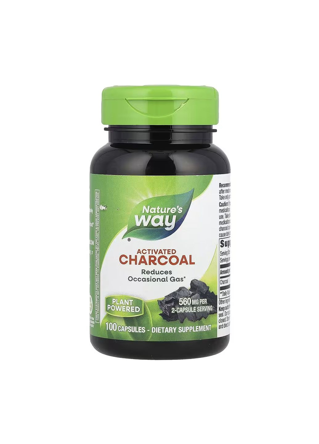 Активоване вугілля капсули для травлення 100 капсул без глютену Nature's Way (367957622)