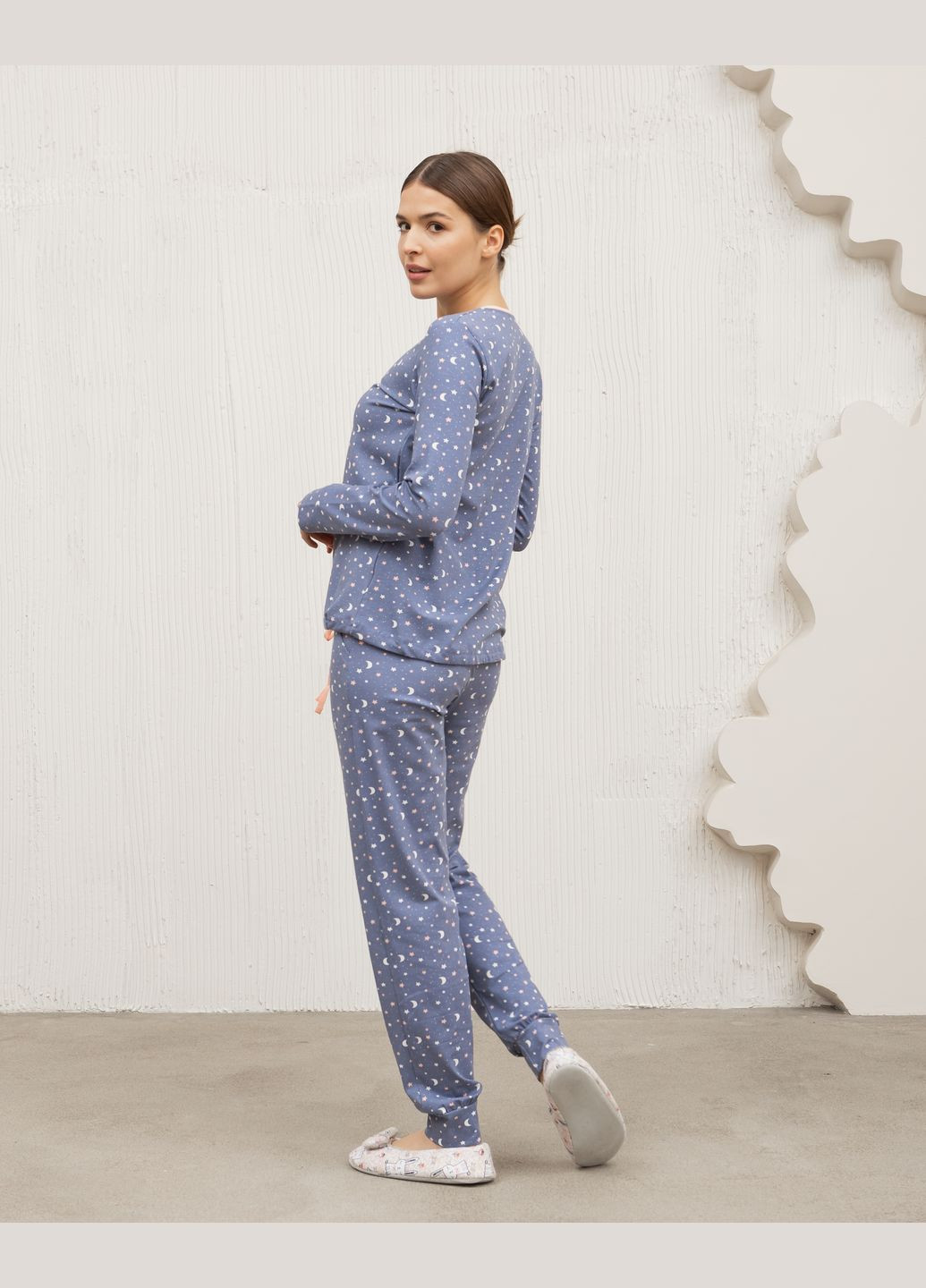 Синя комплект жіночий кофта на зав'язках Nicoletta