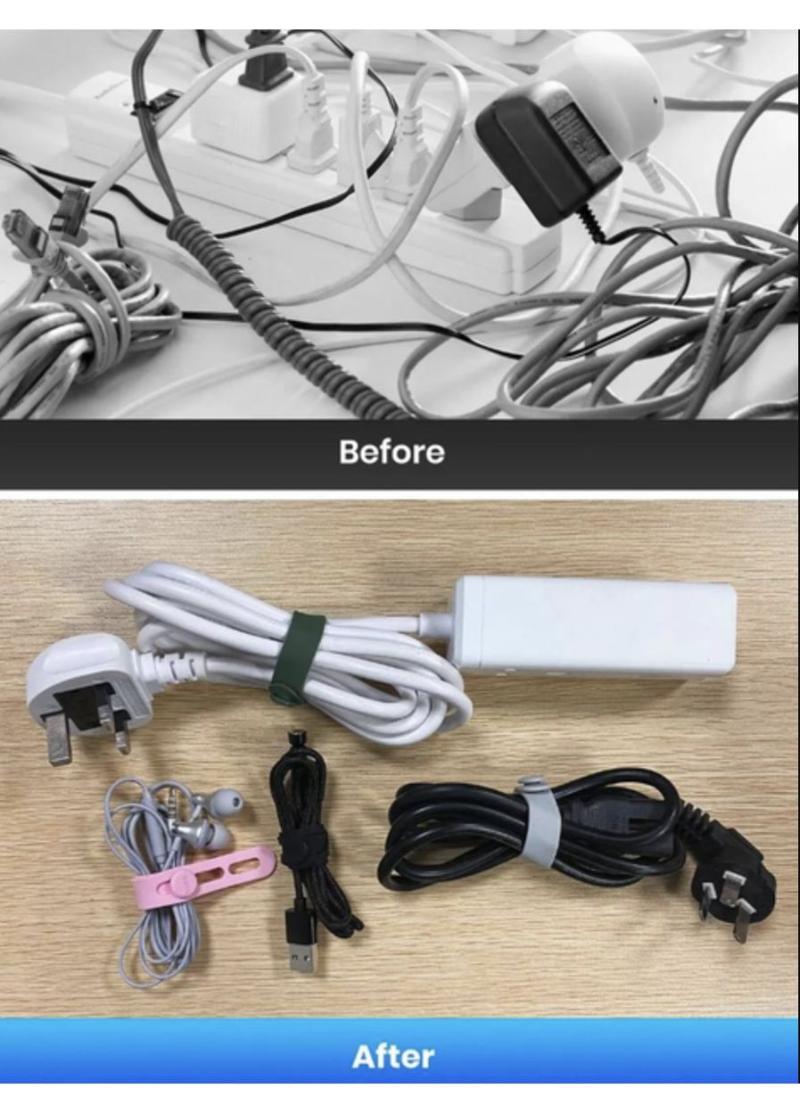 Органайзер для кабеля клипсы держатели хомут стяжки для проводов кабель менеджмента 20 шт Черный Joyroom (358935002)