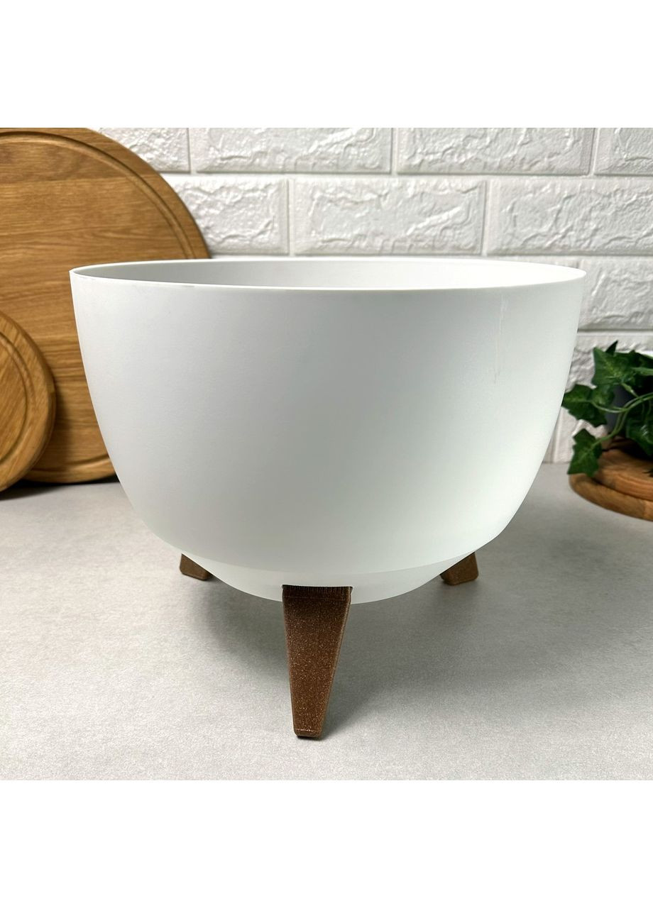 Пластиковый цветочный горшок на ножках Миса Рома 290, 29 см, для комнатных растений Lamela (365815052)