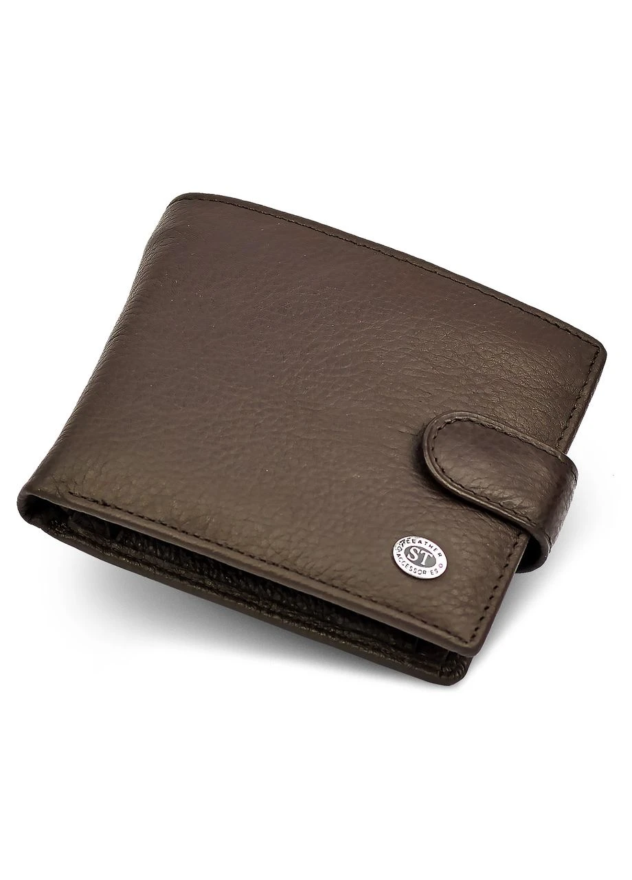 Кожаное мужское портмоне на кнопке ST104 st leather (392886807)