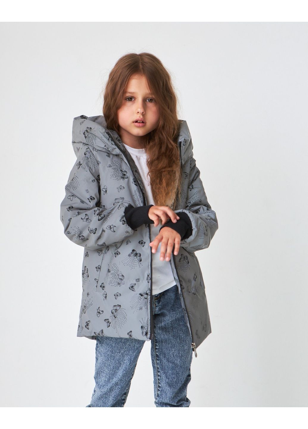 Серая демисезонная демисезонная куртка светоотражающая Tair Kids