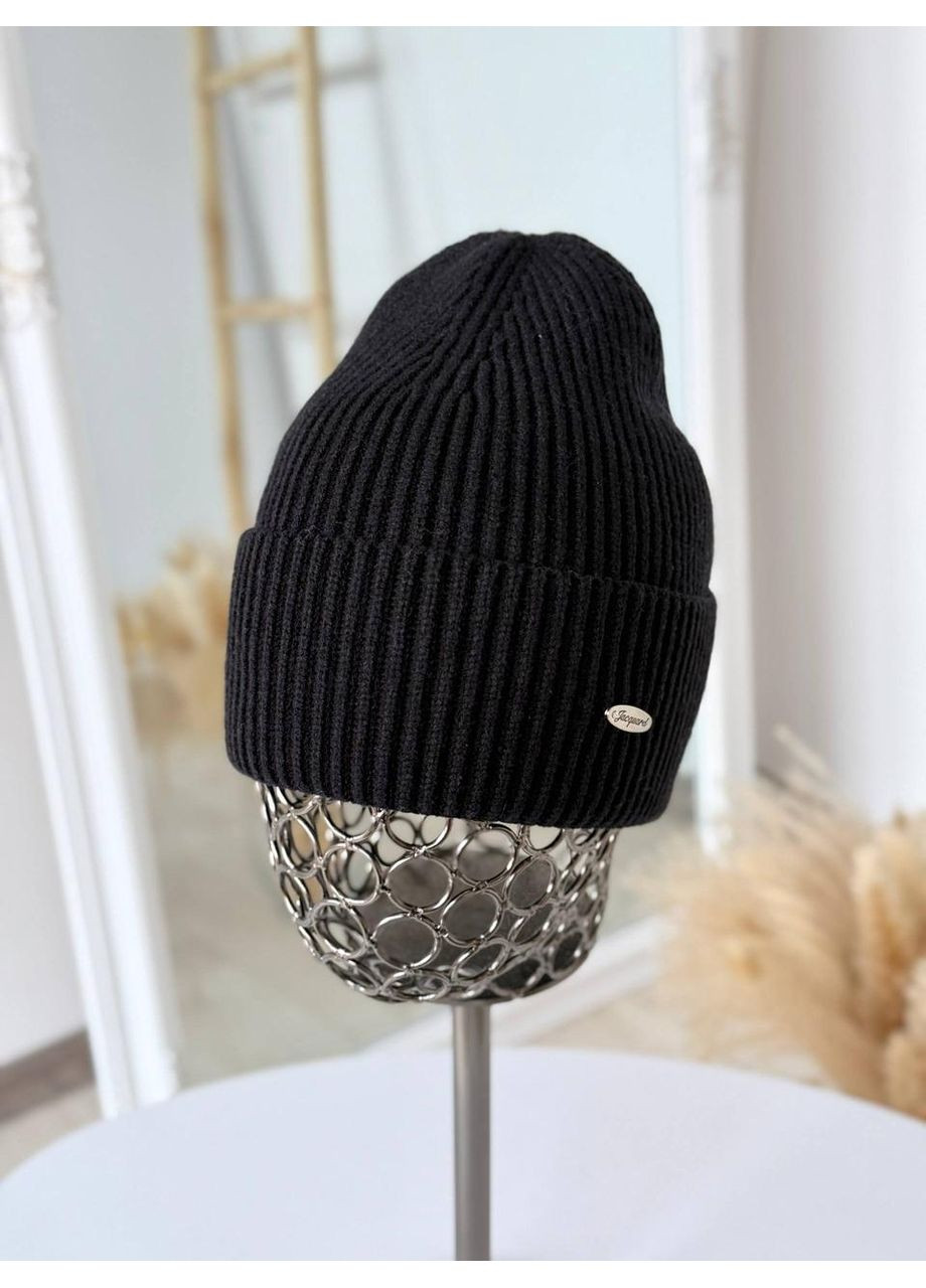 Стильна жіноча в’язана шапка з відворотом і невисокой лопаткой, універсальний фасон. Зимова жіноча в'язана шапка No Brand (362917762)