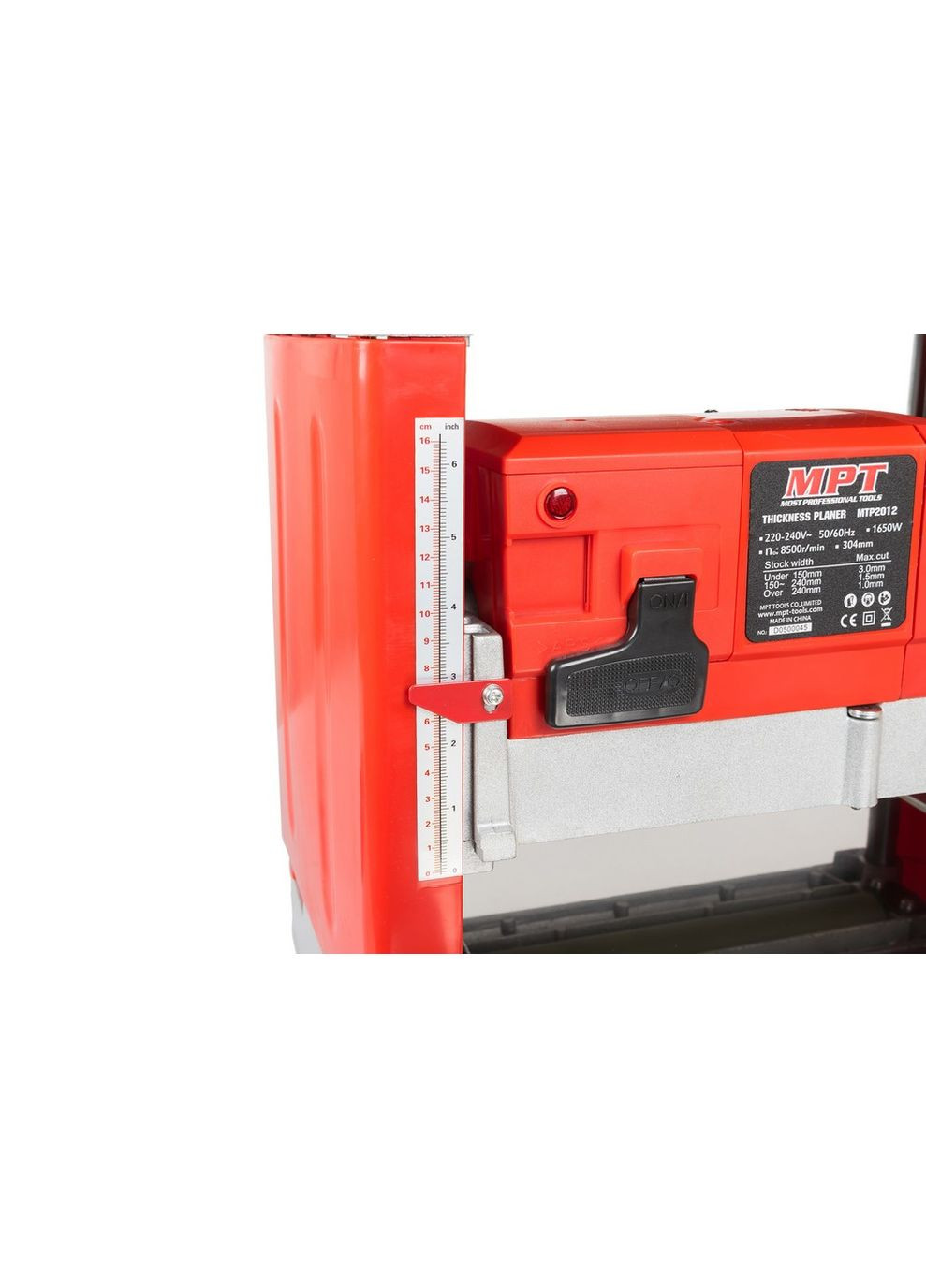 Станок рейсмусовый для дерева 1650 Вт 8500 об/мин 304 мм. Red (MTP2012) MPT (340911458)
