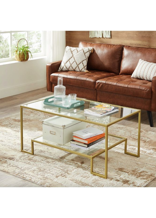 Журнальний столик Madison в стилі Loft золотистий Leobert (361951641)